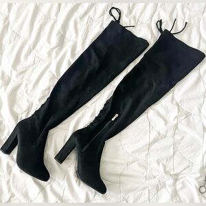 Streetwear Society Black Over the Knee Boots